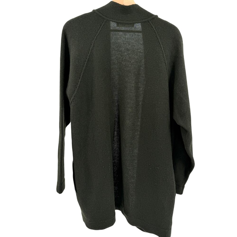 Sonia Rykiel Dark Forest Green 100% Wool Oversized Open Front Cardigan - Picture 5 of 7